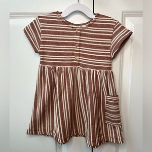 Zara Girls Rust Striped Dress (Size 18-24 Months)